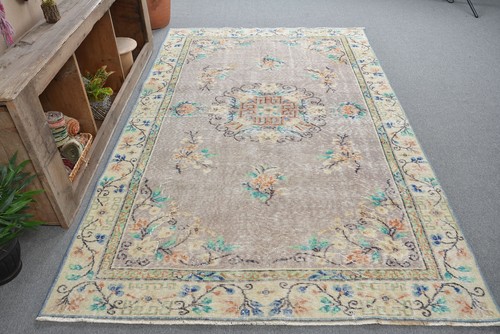Vintage oushak grande tappeto - vintage,